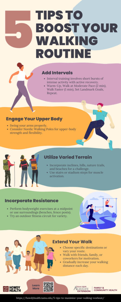5 tips to boost your walking routine infographic