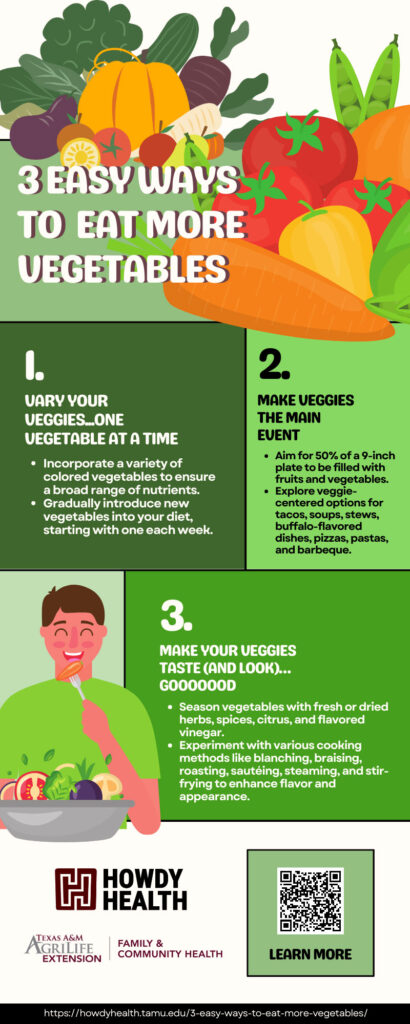 3 Easy Ways to Eat More Vegetables - Infographic